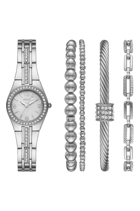 Relic by Fossil, Set de bratari si ceas quartz, Argintiu