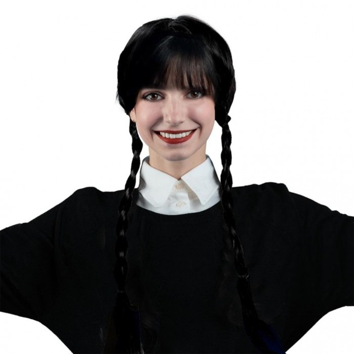 Peruca cu codite, Arpex, neagra, 209x334mm, аксесоари за парти