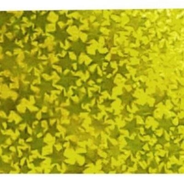 Holografikus karton, arany csillagok, 25x35 cm-es lapok