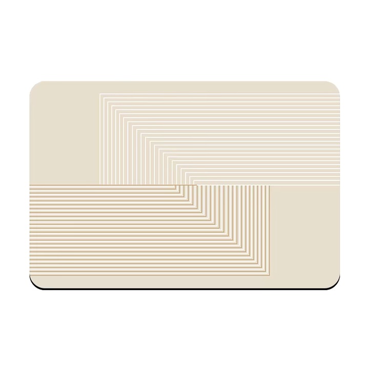 Covoras de baie din spuma, cauciuc, antiderapant, absorbant, 60x40cm, crem-combinat