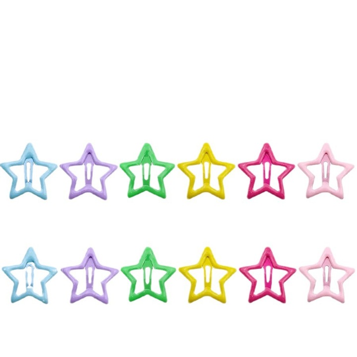 22 db csillag alakú hajcsat készlet, KUNSANM, többszínű, ötvözött, minden korosztály számára
