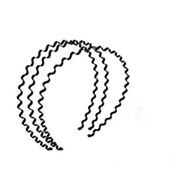 Bentite de par KUNSANM, set 3 bucati, metal, design ondulat, 6mm, unisex