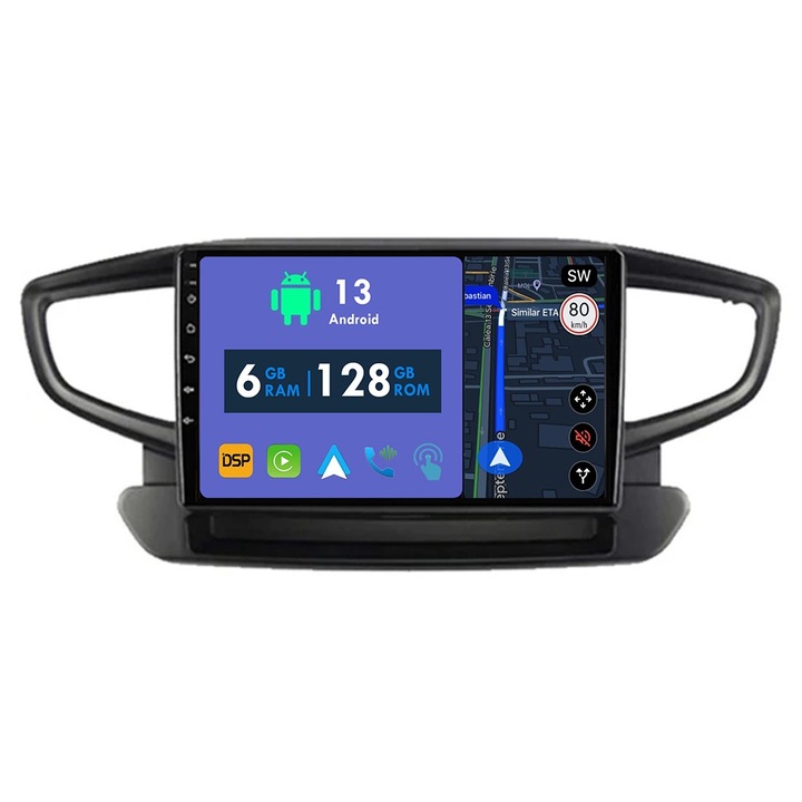 GPS navigációs CarPlay rádió Hyundai Ioniq AE 2016 - 2023 Android Auto Stereo Bluetooth érintőképernyőhöz 6 GB RAM, 128 GB ROM