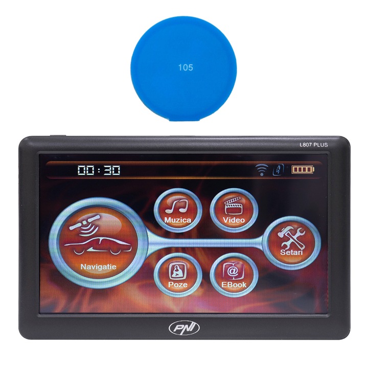 Sistem de navigatie GPS PNI L807 PLUS ecran 7 inch, 800 MHz, 256MB DDR, 8GB cu sticky Pad Blue inclus