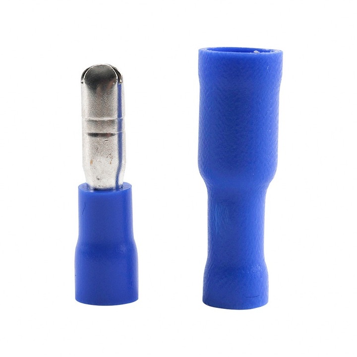 Kit conectori terminali izolati, JZRO, 200 bucati, albastru, AWG16-14, 15A
