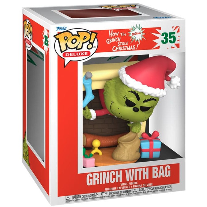 Figurina - Pop! Deluxe How the Grinch Stole Christmas: Grinch with Bag, Multicolor, cm