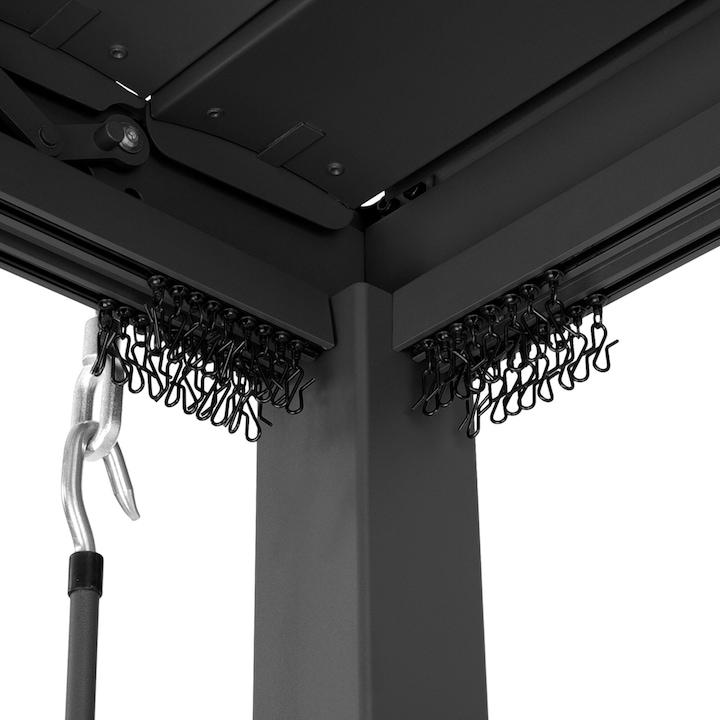Sina perdele pergola gradina/terasa, Maison Mex MIRADOR GOLD, L.400 l.300 cm, negru