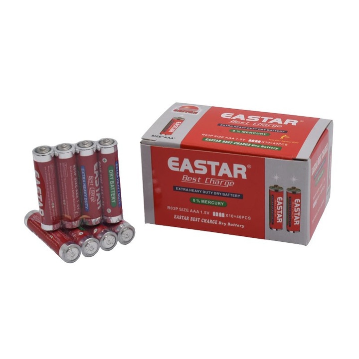 Eastar R3 elem – AAA 1,5 V, nem alkáli, nagy teljesítményű – doboz/40 db