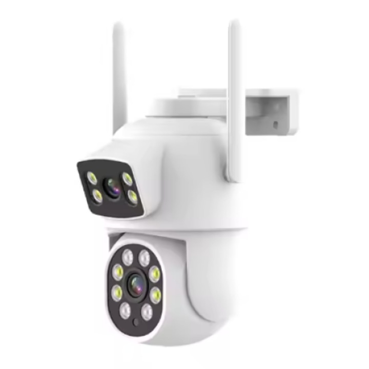 Térfigyelő kamera kettős objektívvel 4 MP x 2 WIFI 2,4 GHZ kétirányú audio