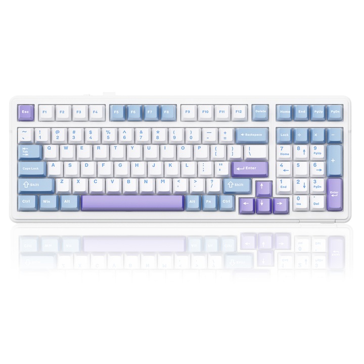 Механична клавиатура AULA F99, трирежимна свързаност, 99 клавиша, RGB осветление, 8000mAh