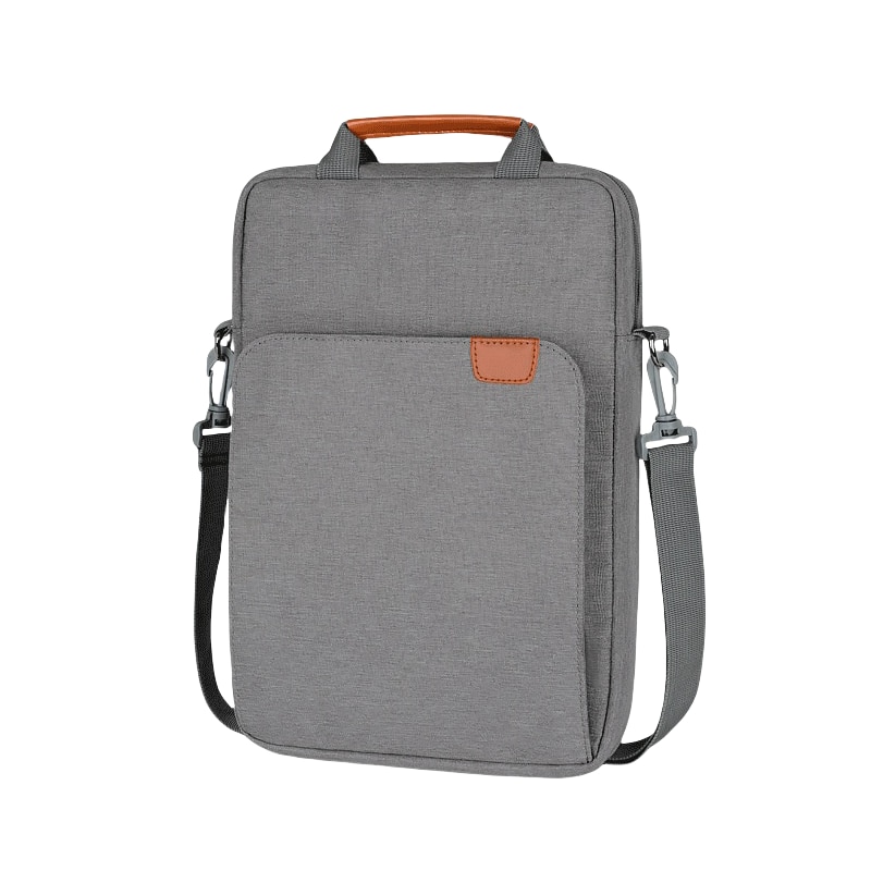 Geanta Crossbody pentru laptop, organizeaza tableta/telefonul mobil/incarcatorul, impermeabila si respirabila, rezistenta la uzura si la socuri, usor de transportat, spatiu foarte mare, 13”, gri deschis
