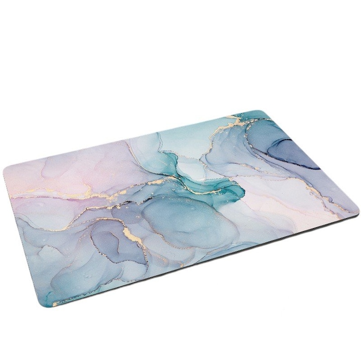 Диатомитна подложка, мраморен дизайн, многоцветна, 40x60см, Противоплъзгаща