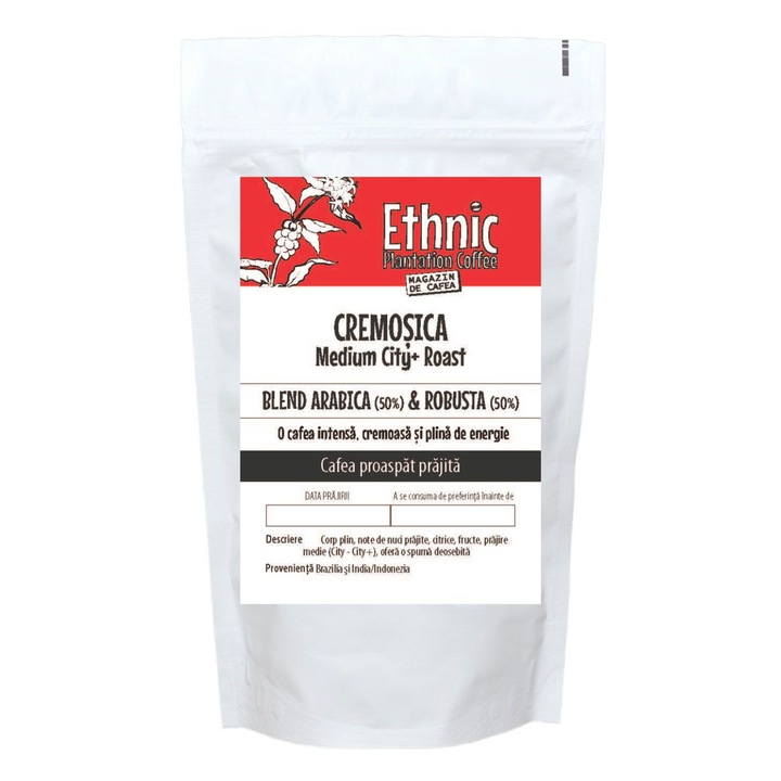 Cafea de specialitate, prajita si macinata, Cremosica, Ethnic Plantation Coffee, 1kg, plic