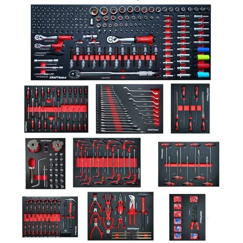 Dulap pentru scule, Kraft&Dele, 479 Elemente, 12 Sertare, KD1063