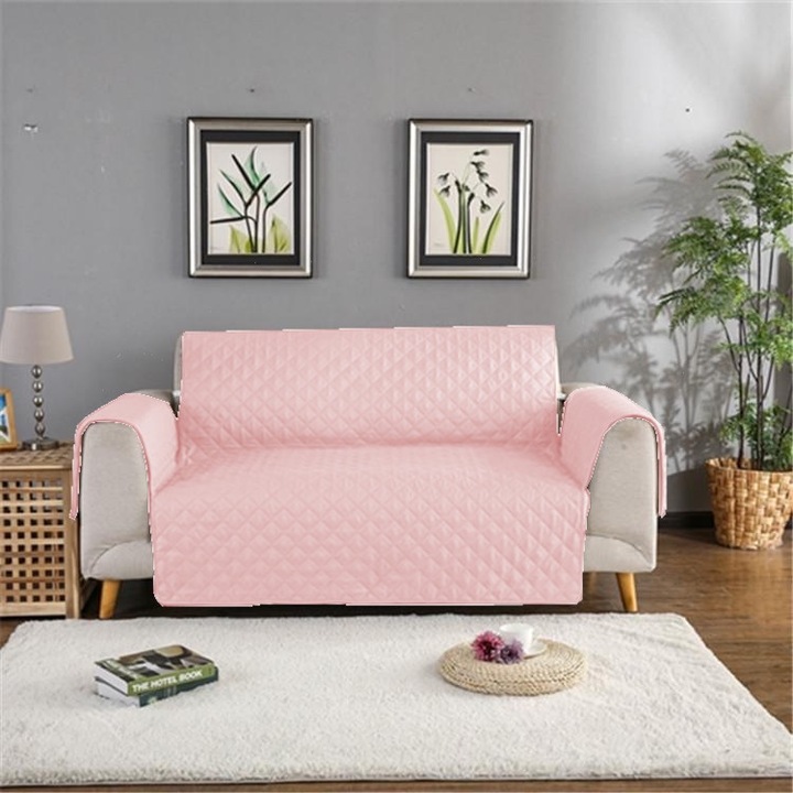 2 személyes kanapé huzat steppelt takaró típus 130x205 cm oldalakkal, megfordítható, púderrózsaszín