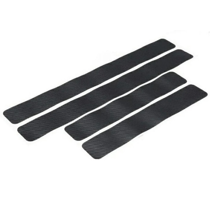 Set 4 bucati protectie praguri, Carbon 3D, Universal, negru