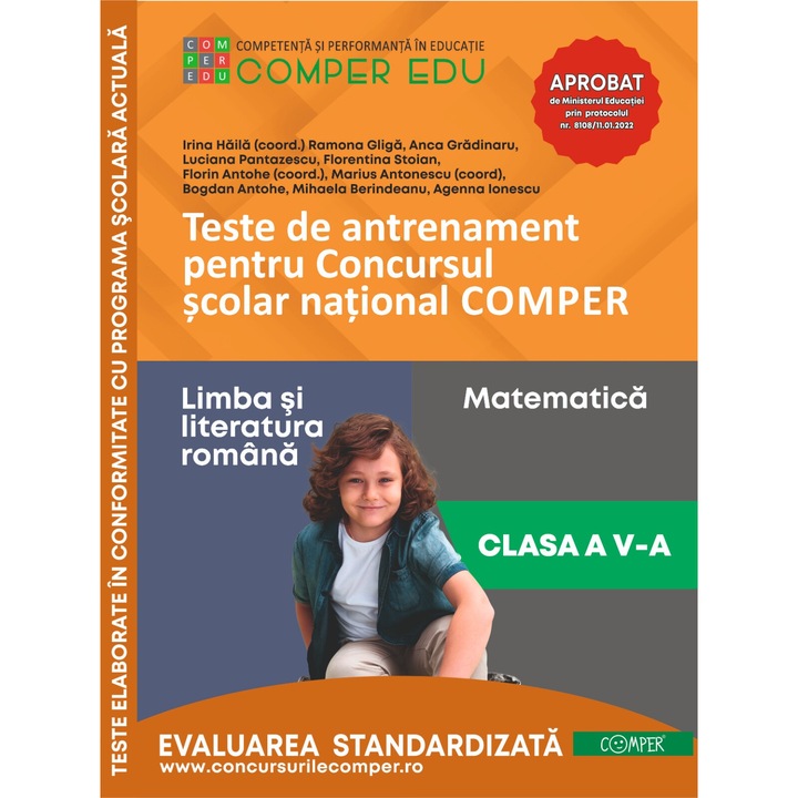 Teste de antrenament pentru Concursul scolar national COMPER - Limba si literatura romana, Matematica Clasa a V-a - Bogdan Antohe