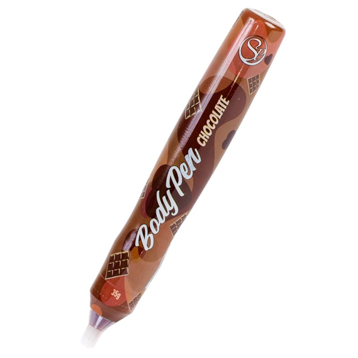 Ядлива химикалка с вкус на шоколад, Прекрасен вкус, За/Върху тялото, Усилване на удоволствието, Допълнителни еротични изживявания, За интимни моменти, Плъзгаща се по кожата, Сладък вкус, Топяща се на езика, Вкусно мастило, Кафяв