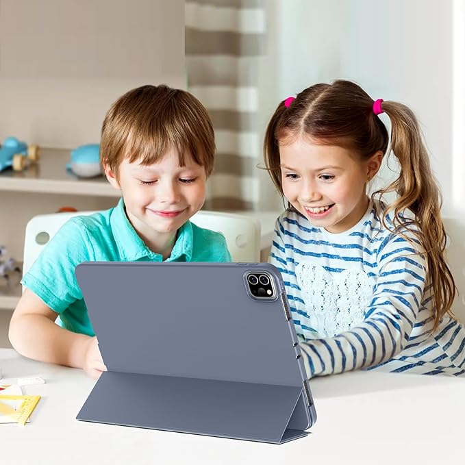 Husa pentru tableta, compatibila cu iPad Pro de 11 inchi (M4 a 5-a generatie 2024), husa inteligenta, trezire/dormire automata, Violet intens