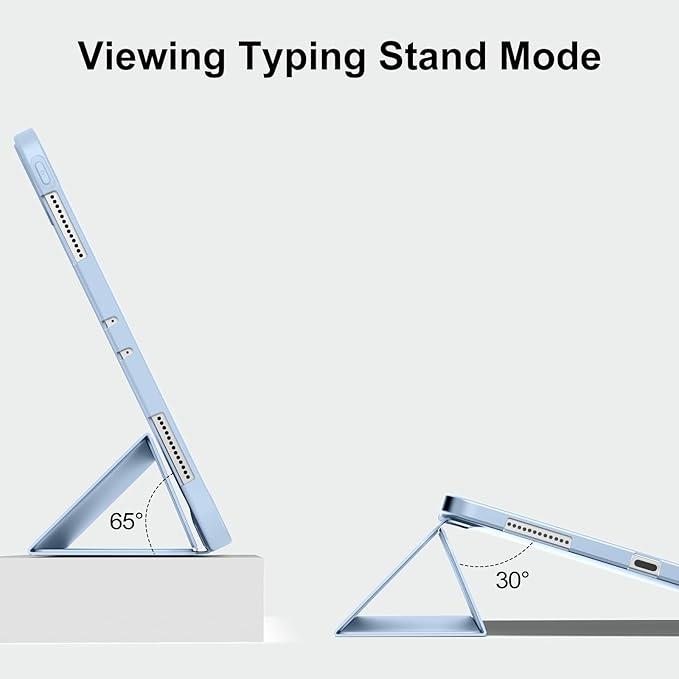 Husa pentru tableta, compatibila cu iPad Pro de 11 inchi (M4 a 5-a generatie 2024), husa inteligenta, trezire/dormire automata, Albastru deschis