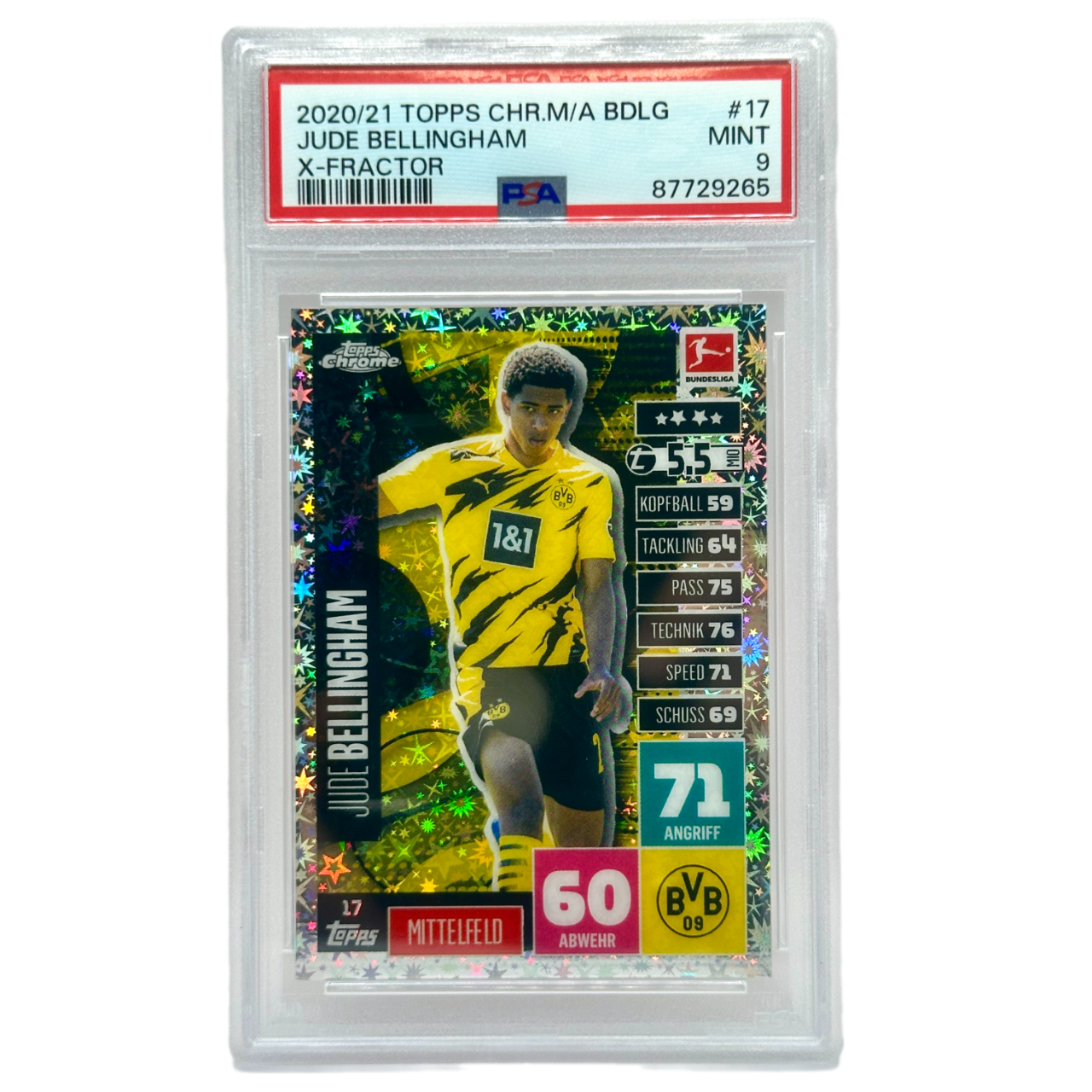 Cartonas de fotbal Topps, Jude Bellingham, Gradat PSA 9 din
