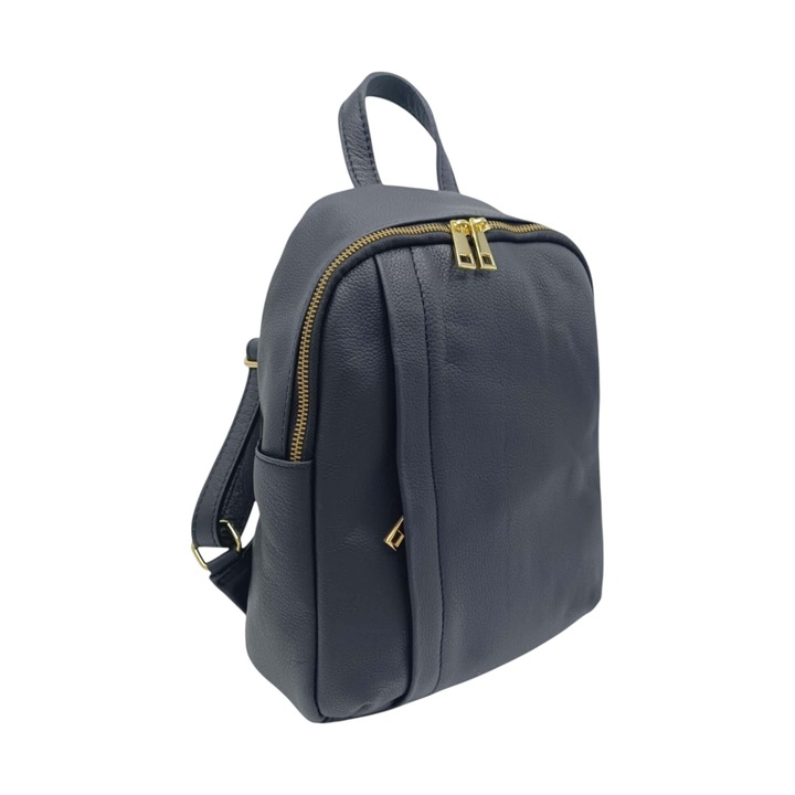 Rucsac Dama EVoStyle DI32, Piele Naturala Italia, Negru, 25 x 29 x 8.5 cm