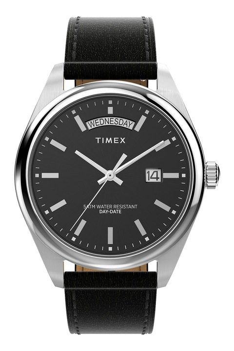 Timex, Ceas cu o curea de piele ecologica Legacy, 41 MM, Negru