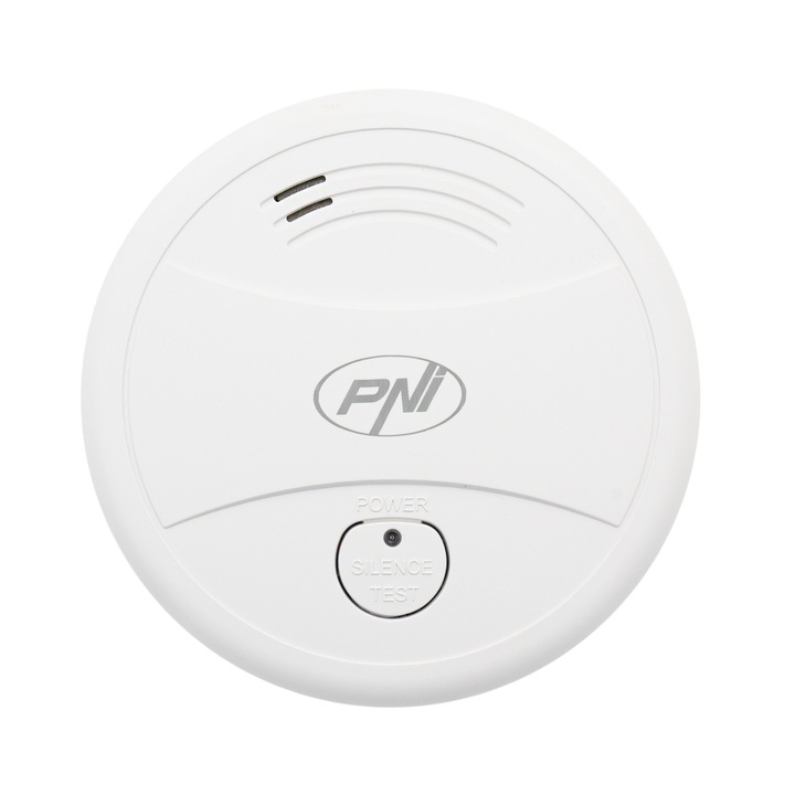 Senzor de fum PNI A024 cu Wi-Fi, control din aplicatia Tuya Smart, alimentare baterie 9V, 85dB, alarma sonora si vizuala alarma silentioasa