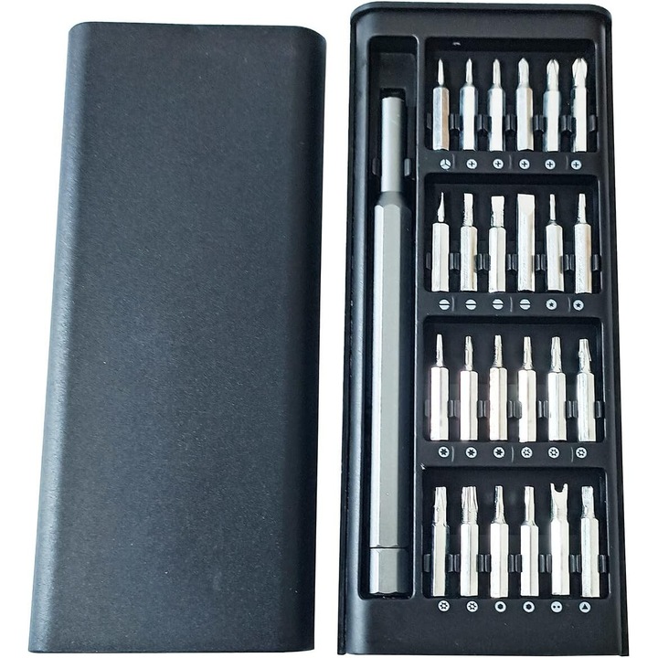 KUNSANM Комплект отвертки от 24 части, изработен от легирана стомана, ергономичен дизайн, преносим
