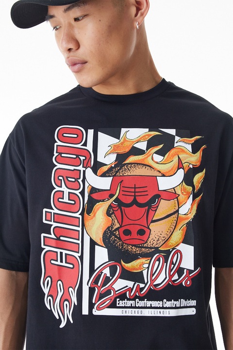 New Era, Уголемена тениска Chicago Bulls NBA, Червен/Черен/Оранжев