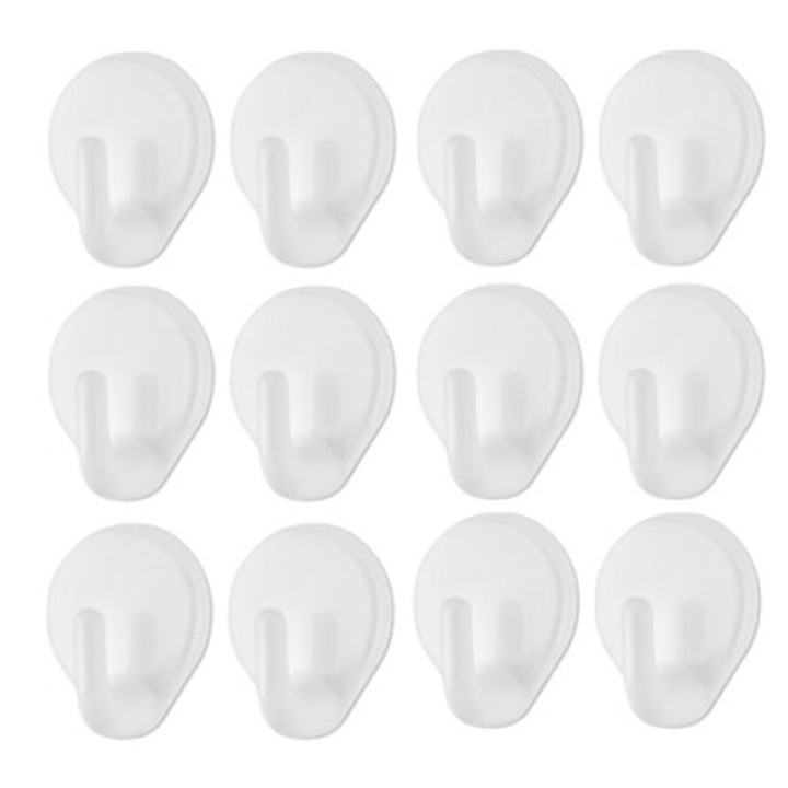 Agatatoare autoadeziva din plastic, 12 buc/set, Qlux L00734