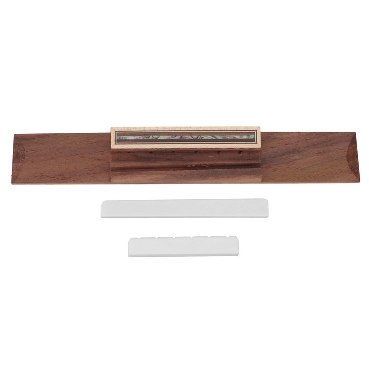 Комплект аксесоари за бридж и гайка за класическа китара, AMRINUGL, палисандрово дърво и кост, компактен дизайн, многоцветен