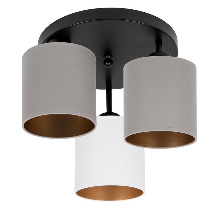 Lustra ALFALUX, model C-3030SC-GRWEGR, 3 puncte, negru, 30x30x31cm