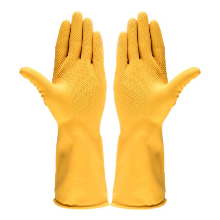 Manusi de bucatarie KUNSANM, impermeabile, galbene, marimea M, set de doua perechi