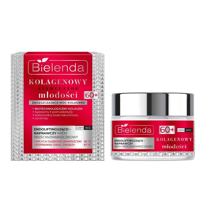 Bielenda Collagen Stimulator arckrém 50ml, öregedésgátló, kollagénnel és hialuronsavval, érett bőrre