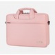 Geanta laptop 14.1 inch, cu curea de umar, material impermeabil, design slim, 3 buzunare exterioare, 5 buzunare interioare, 40x28x5cm, roz