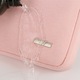 Geanta laptop 14.1 inch, cu curea de umar, material impermeabil, design slim, 3 buzunare exterioare, 5 buzunare interioare, 40x28x5cm, roz