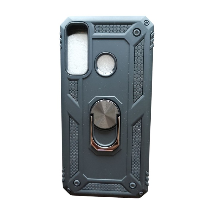 Husa G-Ring Defender compatibila cu Huawei P40 Lite 5G, Antishock Armor, Inel rotativ 360 grade, Magnet suport auto incorporat, TPU si PC, Negru