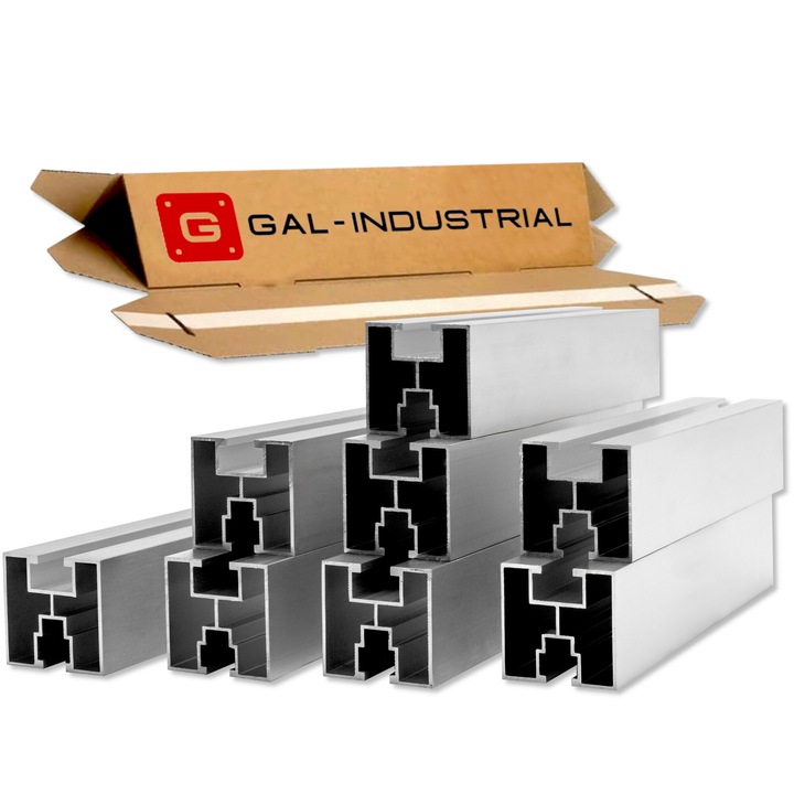 Profil Montaj Fotovoltaic Gal Industrial Set 24m (12x2m) Aluminiu 40x40mm