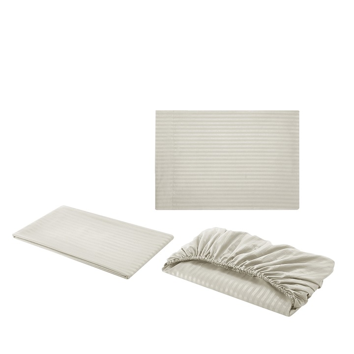 Jormftte ágynemű, 3 részes szett, mikroszálas, duplán kefélt, fehér, Twin méret