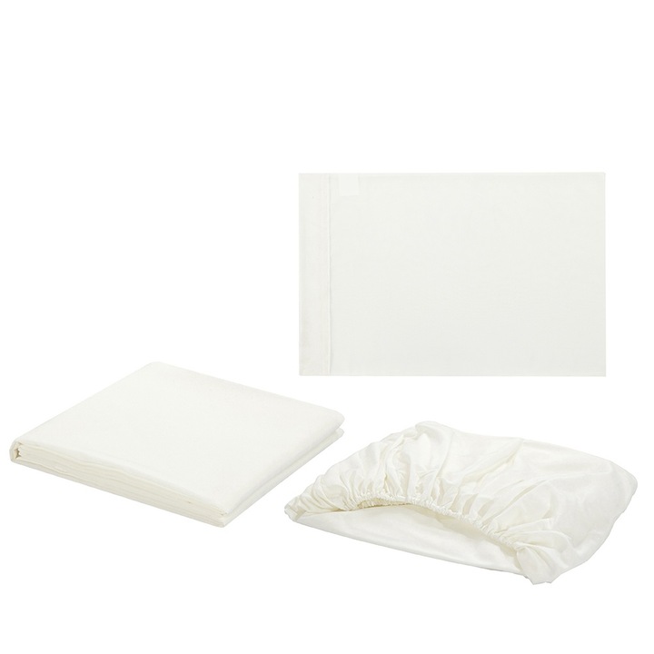 Jormftte ágyneműhuzat garnitúra, 3 részes, krém-fehér, Twin méret, mikroszálas anyag, légáteresztő, strapabíró