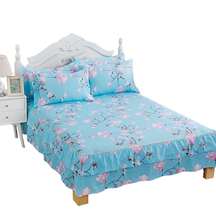 Jormftte ágyneműgarnitúra, ágytakaró 150x200cm, 2 párna 48x74cm, csipke, pamut és poliészter