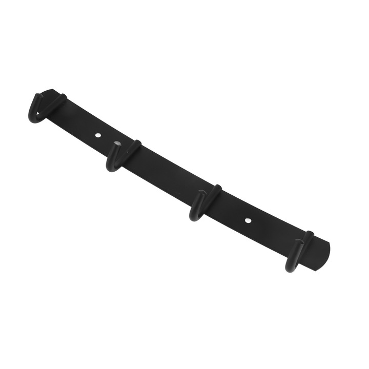 Fali fogas 4 kampóval, Jormftte, rozsdamentes acél, egyszerű rögzítés, fekete