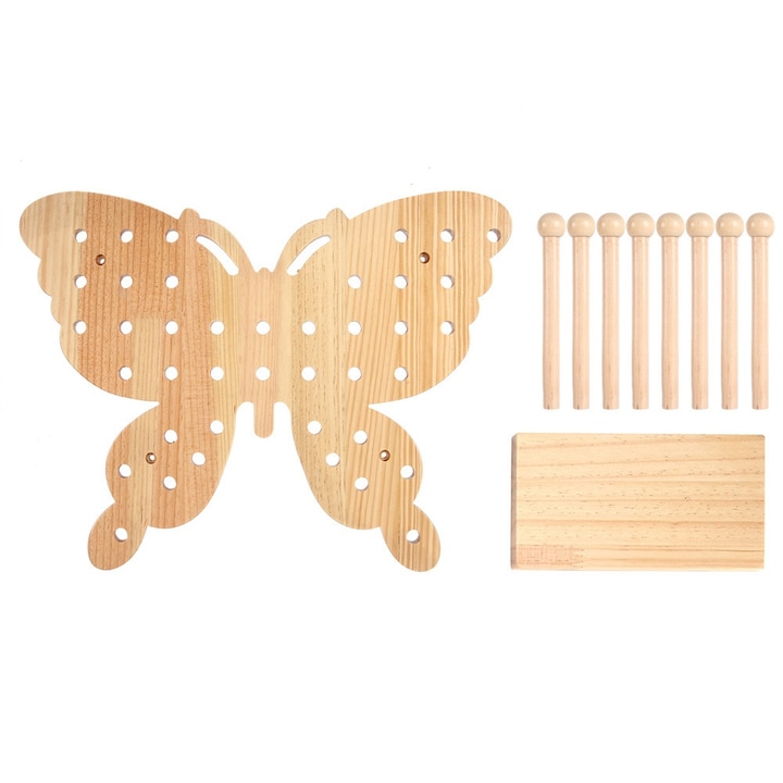 Pillangó alakú tárolópolc, Jormftte, 20 cm-es deszkával, természetes fa, környezetbarát, könnyen összeszerelhető