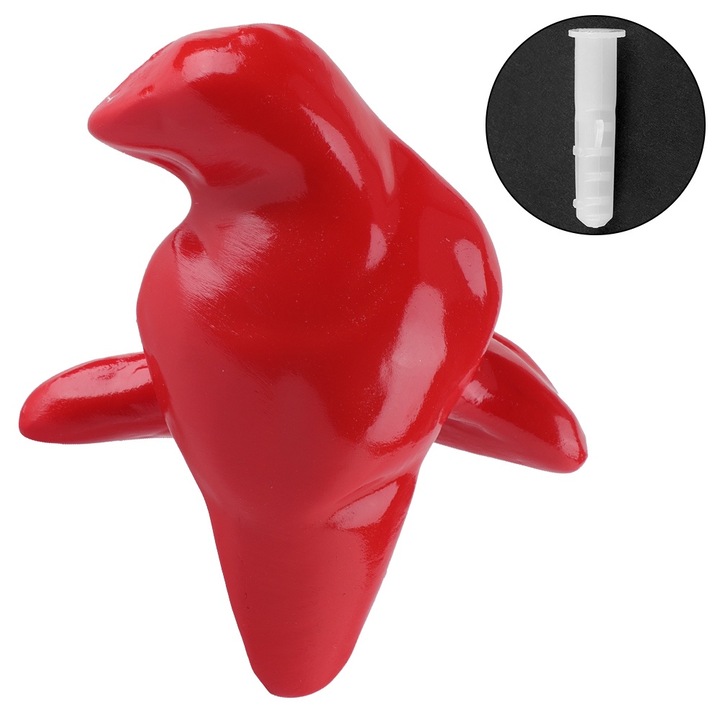 Jormftte akasztó, papagáj stílusú, strapabíró, piros