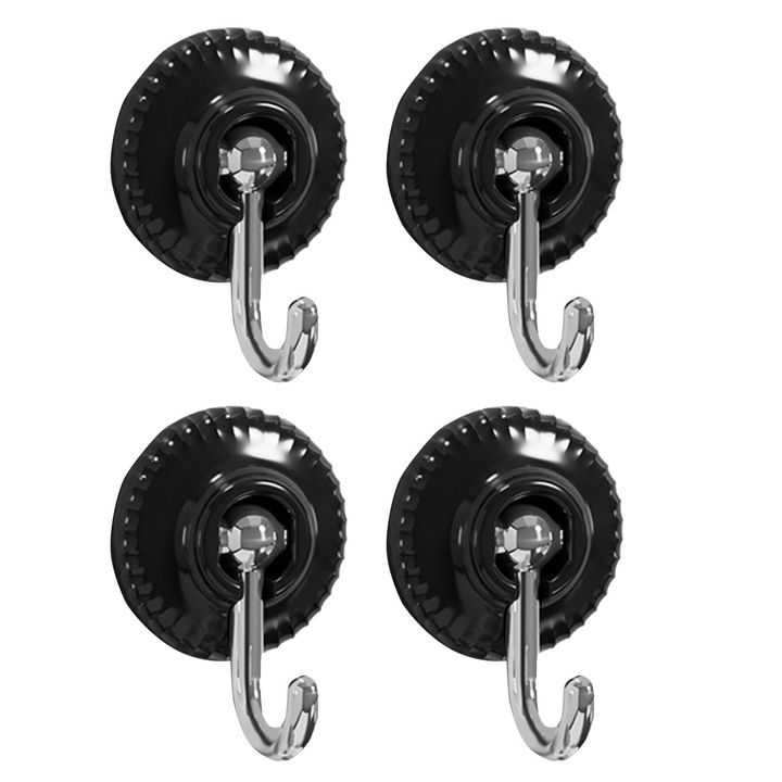 4 db öntapadós fali tartó szett, Jormftte, fekete, fürdőszobai és nappali használatra