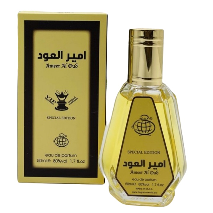 Parfum unisex Fragrance World Ameer Al Oud 50ml, note de oud si lemn de santal