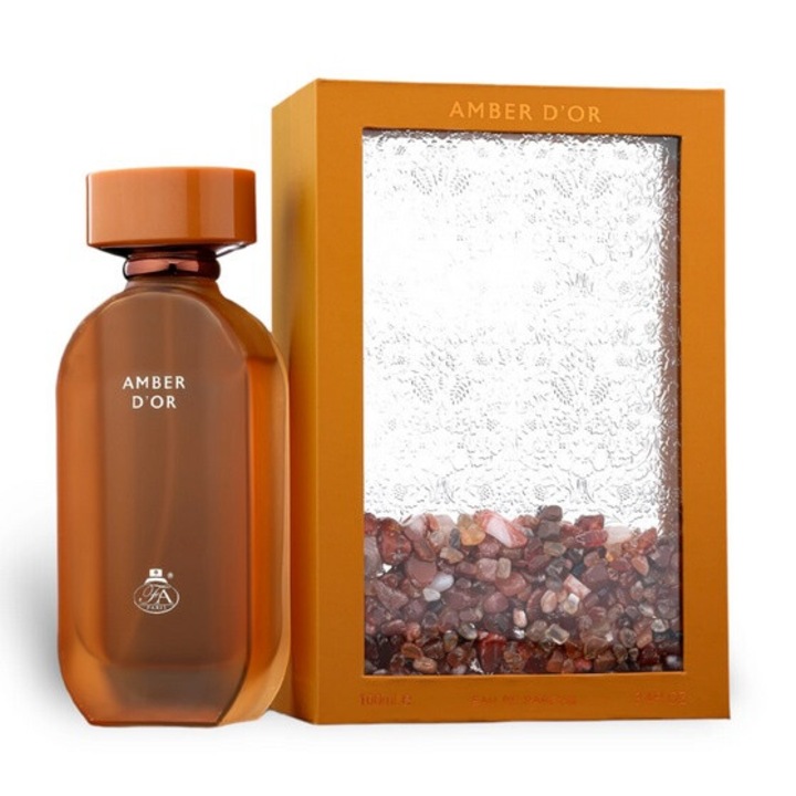 Парфюмна вода унисекс Fragrance World, French Avenue Amber D'Or, 100 мл, бергамот, кехлибар, ванилия