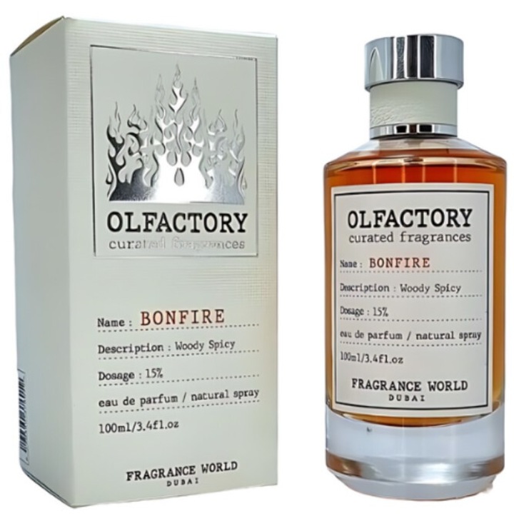 Парфюм унисекс Fragrance World Olfactory Bonfire, кедър, амбра, ванилия, 100 мл