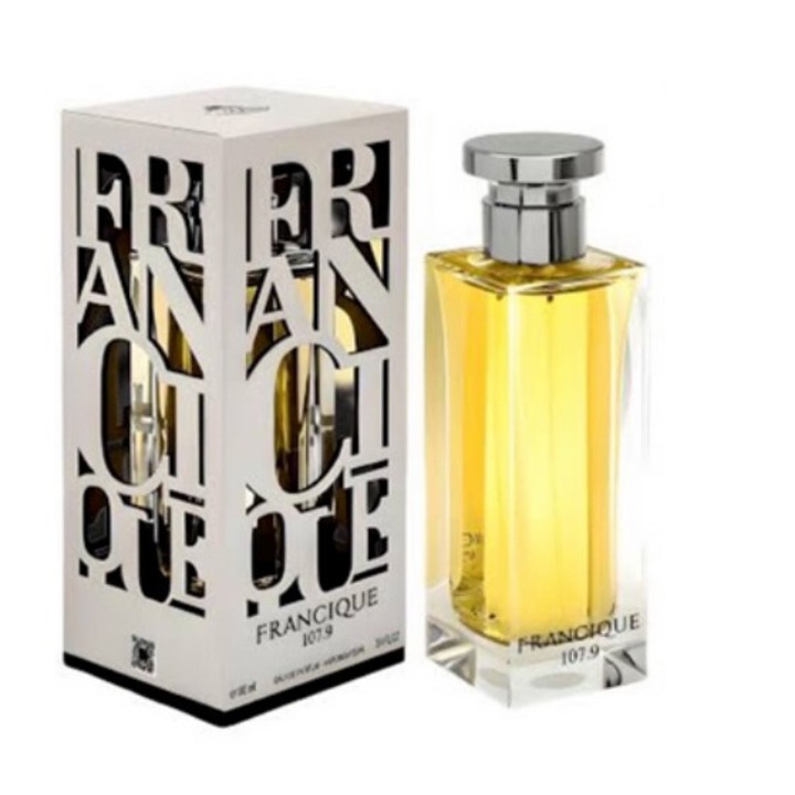 Parfum unisex Fragrance World Francique, 100ml, note de cires, piper roz, tonka, ambra, pizma